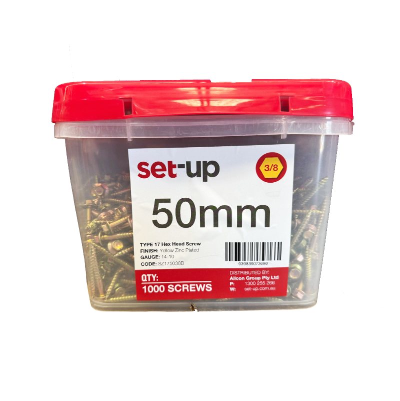 50mm 3/8 Type 17 Hex Head (flange) Timber Screw