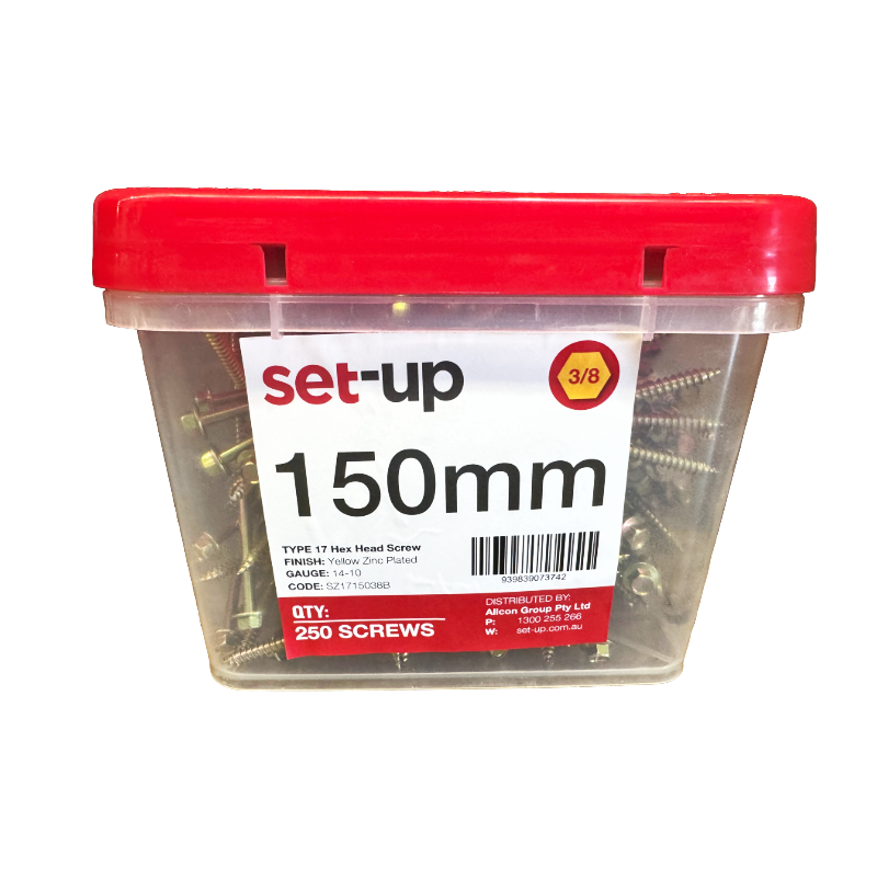 150mm 3/8 Type 17 Hex Head (flange) Timber Screw
